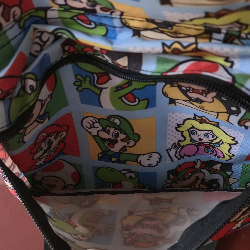 Nintendo Super Mario Character Grid AOP Backpack School Travel Bag One Size - Picture 5 of 16